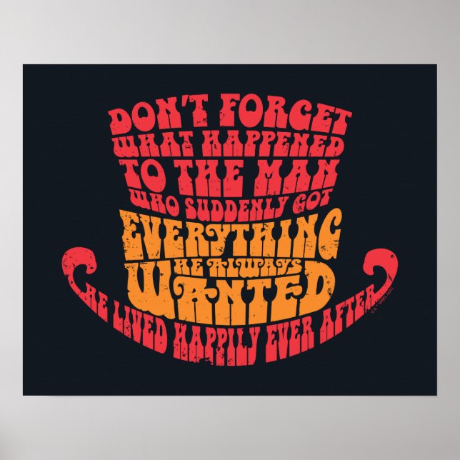 Poster Willy Wonka Hat Typografia (Frente)
