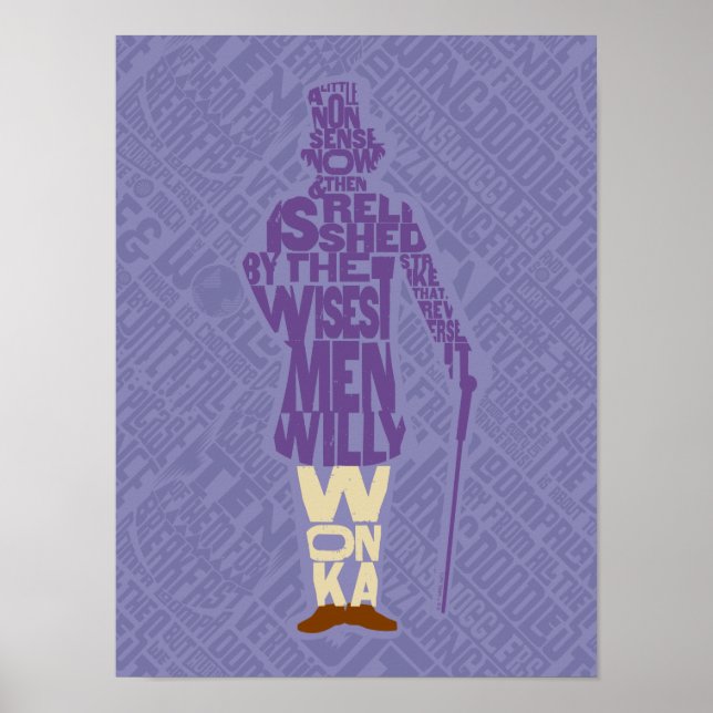 Poster Willy Wonka Quote Silhouette (Frente)
