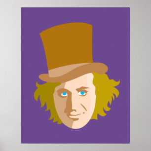 Poster Willy Wonka Stenciled Face Graphic