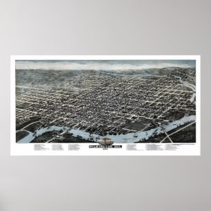 Póster Wilmington, DE Panorâmico Mapa - 1874