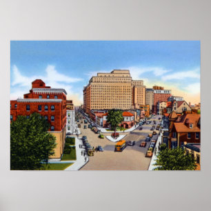 Póster Wilmington Delaware Delaware e rua de Washington
