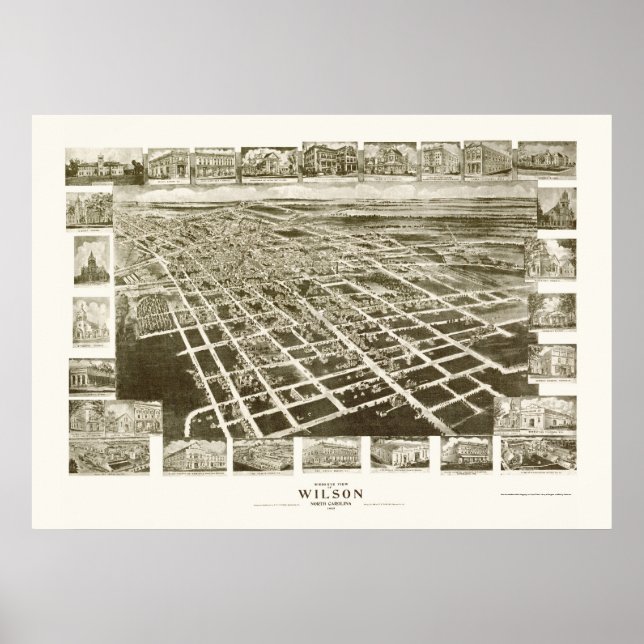 Póster Wilson, NC Panorâmica - 1908 (Frente)