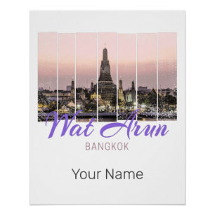 Póster Win Arun Temple Bangkok Tailândia Sunset Souvenir