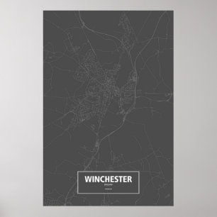 Poster Winchester, Inglaterra (branca no preto)