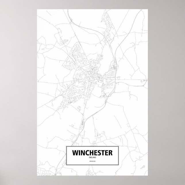 Poster Winchester, Inglaterra (preto no branco) (Frente)