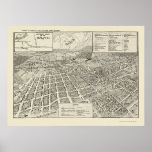 Póster Winchester, mapa panorâmico do VA - 1926