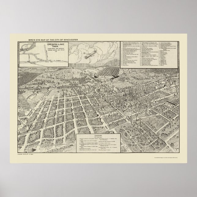Póster Winchester, VA Panorâmica - 1926 (Frente)