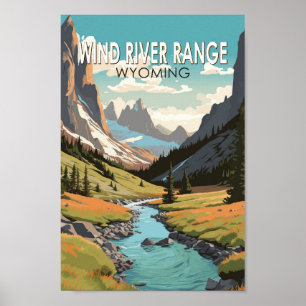 Poster Wind River Range Wyoming Viagem Art Vintage
