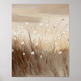 Poster WindSwept Wildflowers #1 – Soft Botanical Art