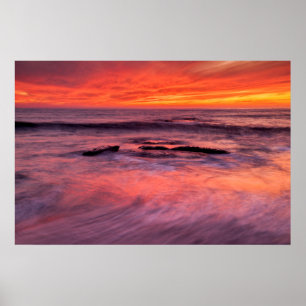 Poster Windansea Beach Red Sunset