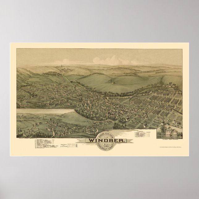 Póster Windber, PA Panorâmica - 1900 (Frente)