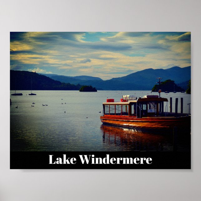 Poster Windermere, cartão postal do distrito do lago (Frente)