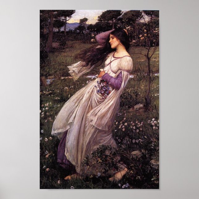 Poster Windflower-by John William Waterhouse Decoupage (Frente)