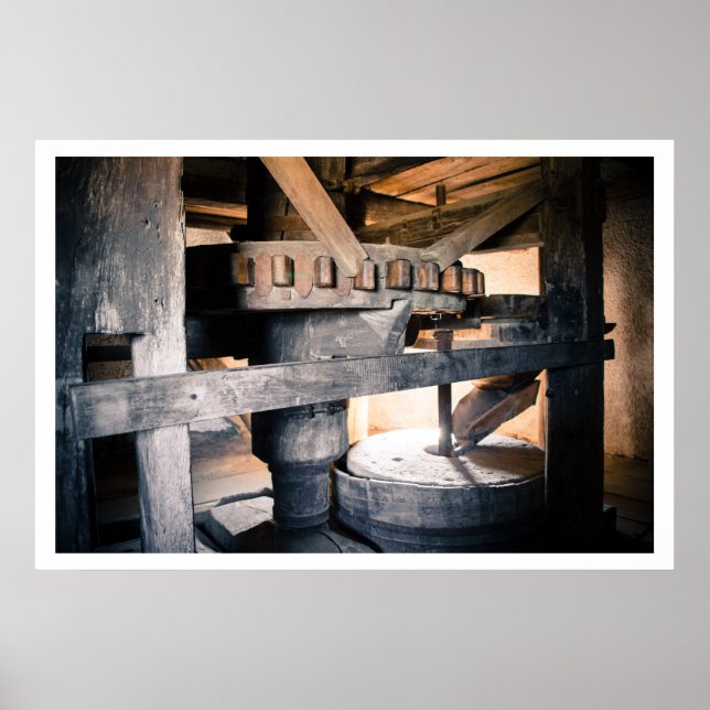 Poster Windmill Interior, Millstone, Tés, Hungria (Frente)