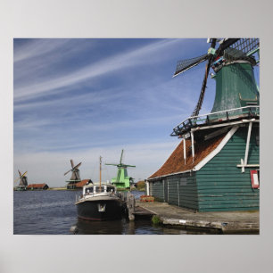 Poster Windmill, Zaanse Schans, Holland, Países Baixos