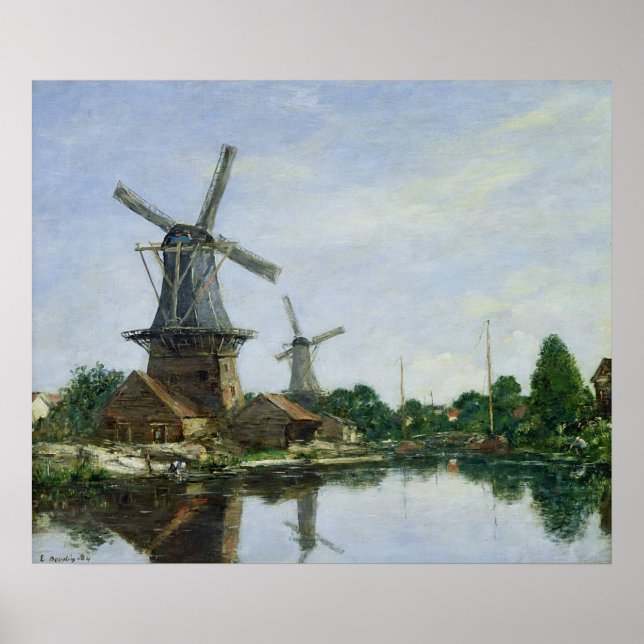 Poster Windmills Holandeses, 1884 (Frente)
