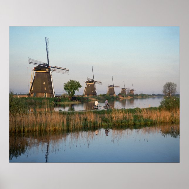 Póster Windmills, Kinderdijk, Países Baixos (Frente)