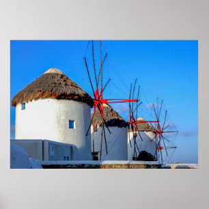 Poster Windmills na Cidade de Mykonos
