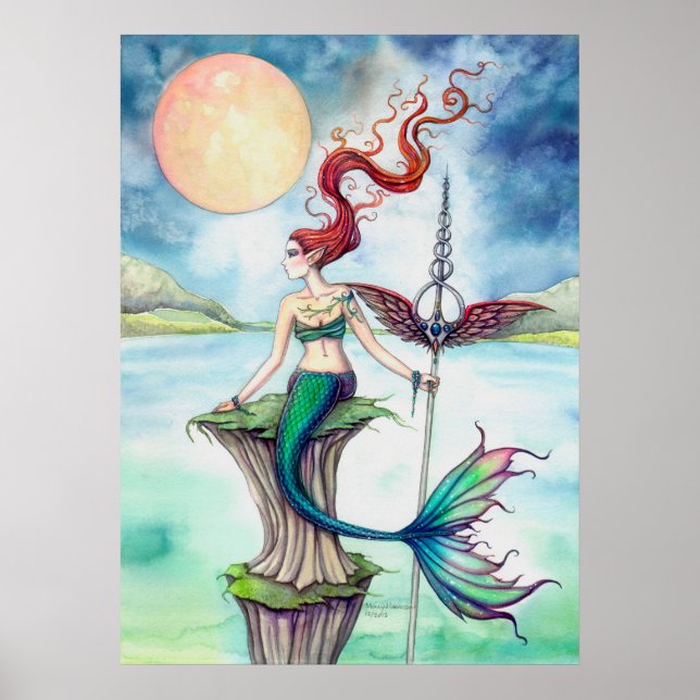 Póster Winds of Ireland Fantasy Mermaid Art (Frente)