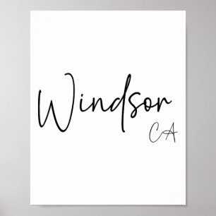 Poster Windsor Califórnia Ca Retrô 
