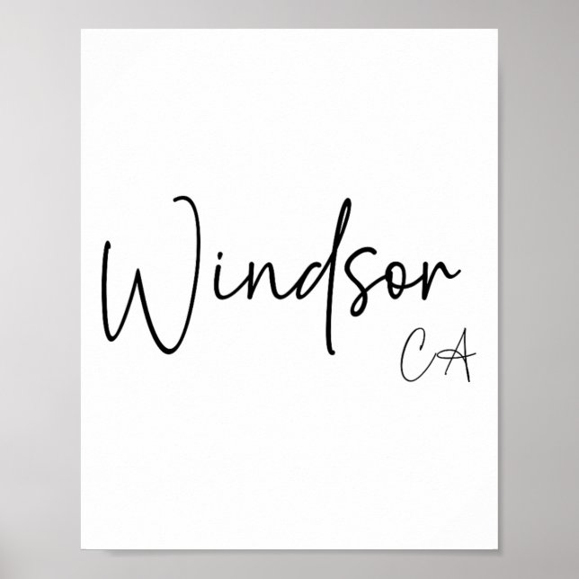 Poster Windsor Califórnia Ca Retrô  (Frente)