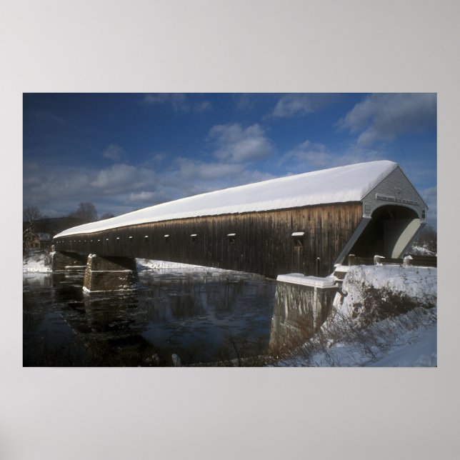 Póster Windsor Cornish Covered Bridge (Frente)