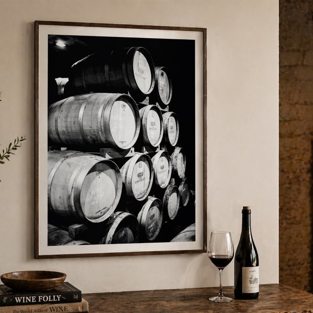 Poster Wine Barrels Cellar Photo Rustic Winery (Criador carregado)