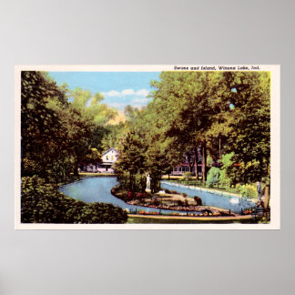 Poster Winona Lake Indiana por volta de 1930