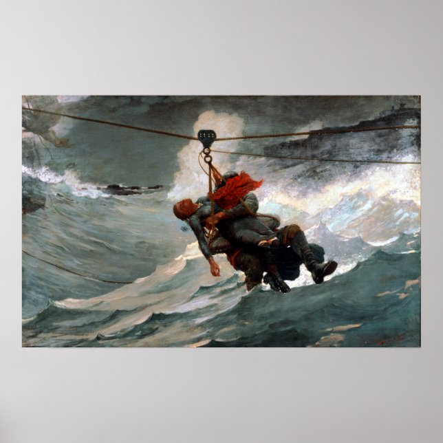 Poster Winslow Homer American The Life Line (Frente)