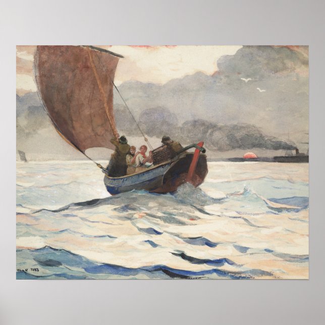 Póster Winslow Homer - Devolução De Barcos De Pesca (Frente)