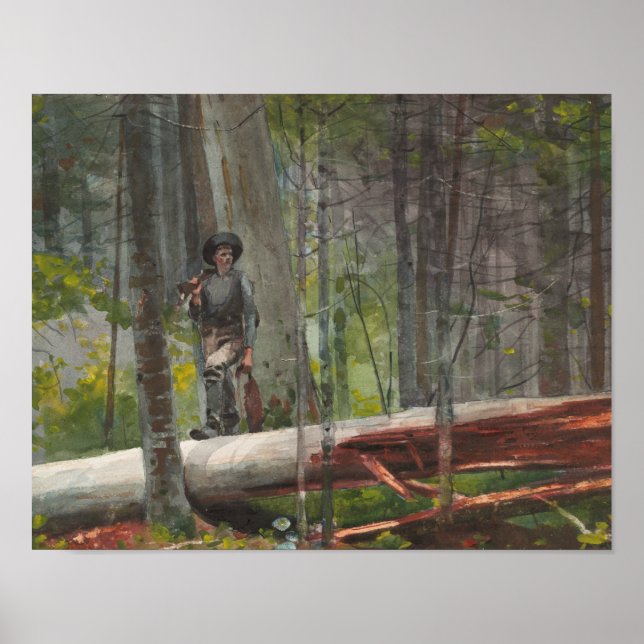 Póster Winslow Homer - Hunter no Adirondacks (Frente)