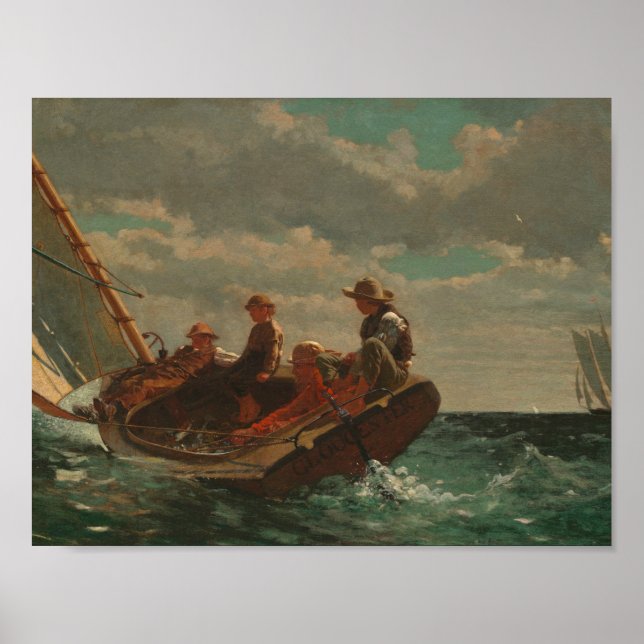 Póster Winslow Homer - Respirando (Um Vento Justo) (Frente)