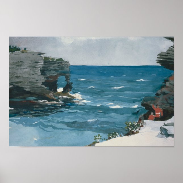 Póster Winslow Homer - Shore Rocky, Bermudas (Frente)
