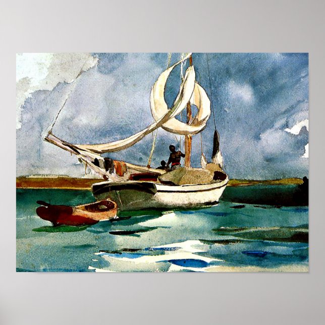 Poster Winslow Homer - Sloop, Bermudas (Frente)