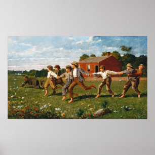 Poster Winslow Homer Snap the Whip 1872 Arte Americano