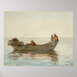 Póster Winslow Homer - três meninos em um Dory