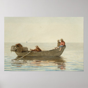 Poster Winslow Homer - três meninos em um Dory