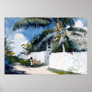 Poster Winslow Homer um jardim em Nassau