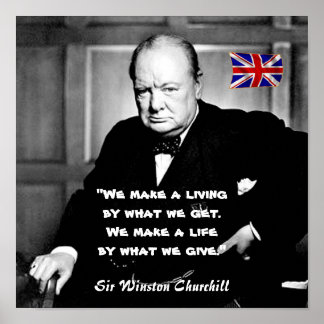Póster Winston Churchill - A Living vs A Life