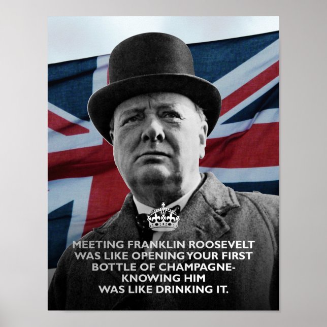 Póster Winston Churchill - "Conhecendo Franklin Roosevelt (Frente)