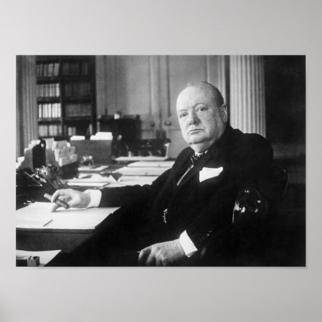 Poster Winston Churchill no número 10 Downing Street (Frente)