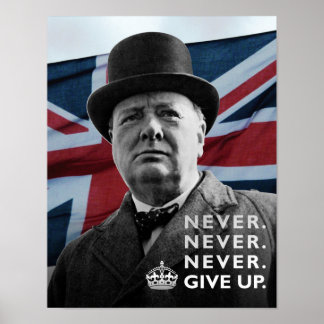 Póster Winston Churchill - "Nunca Desistir"