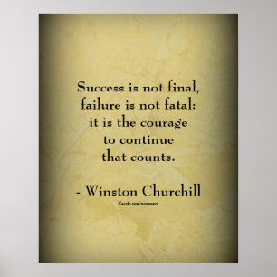 Poster Winston Churchill Quote; Success