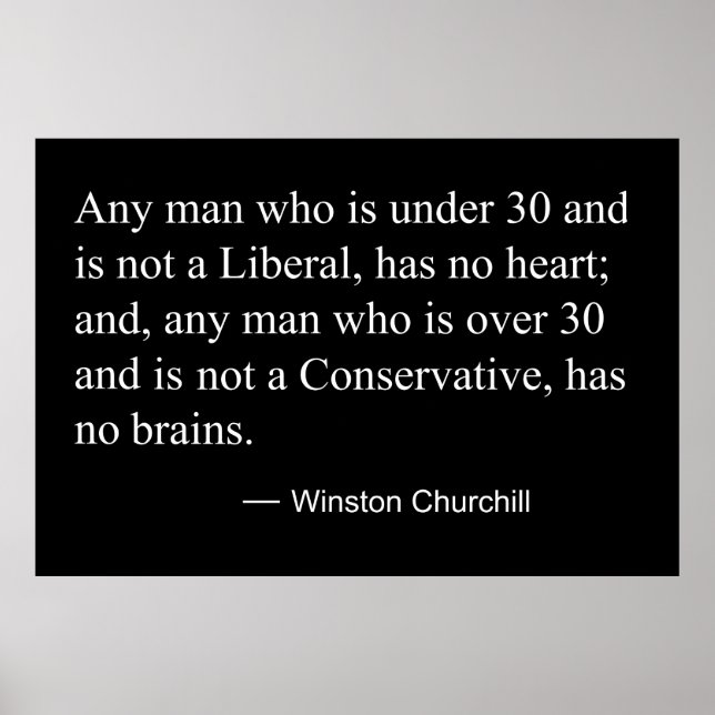 Póster WINSTON CHURCHILL sobre LIBERAIS e CONSERVADORES (Frente)