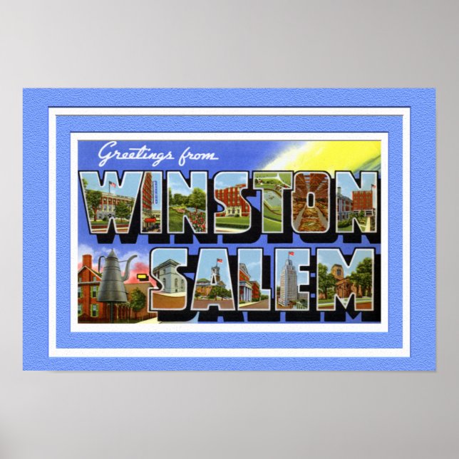 Póster Winston Salem North Carolina Grande Saudação (Frente)