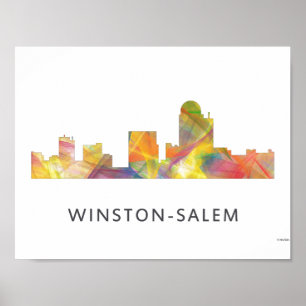 POSTER WINSTON - SKYLINE DE SALEM, NTH CAROLINA -