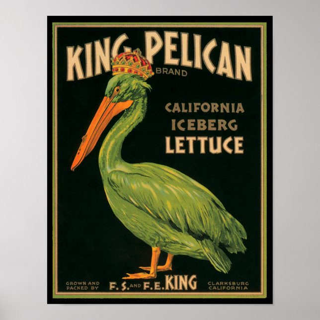 Póster Wintage King Pelican Lettuch Crate (Frente)