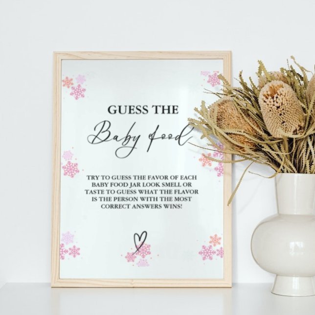 Poster Winter Adivinha O Jogo Do Chá de fraldas Da Comida (Criador carregado)