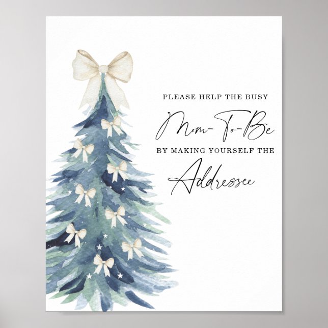 Poster Winter ajuda a Busy Mãe-to-Be Address and Envelope (Frente)