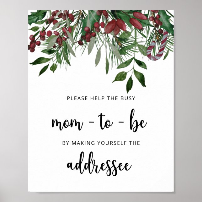 Poster Winter ajuda a Busy Mãe-to-Be Address and Envelope (Frente)